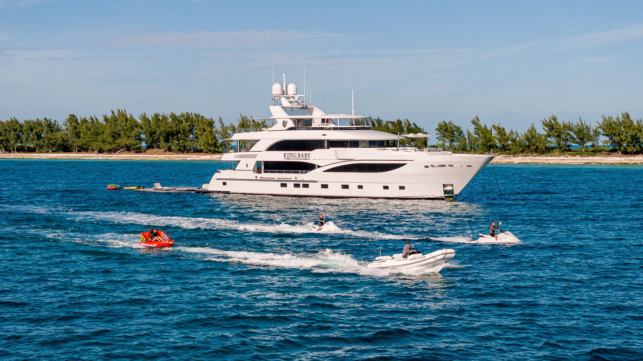 a boat on the water aboard KING BABY Yacht for Sale