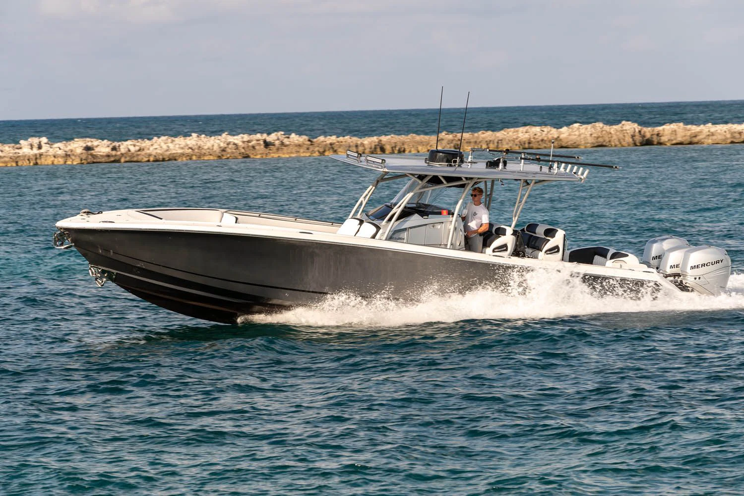 a boat on the water aboard KING BABY Yacht for Sale