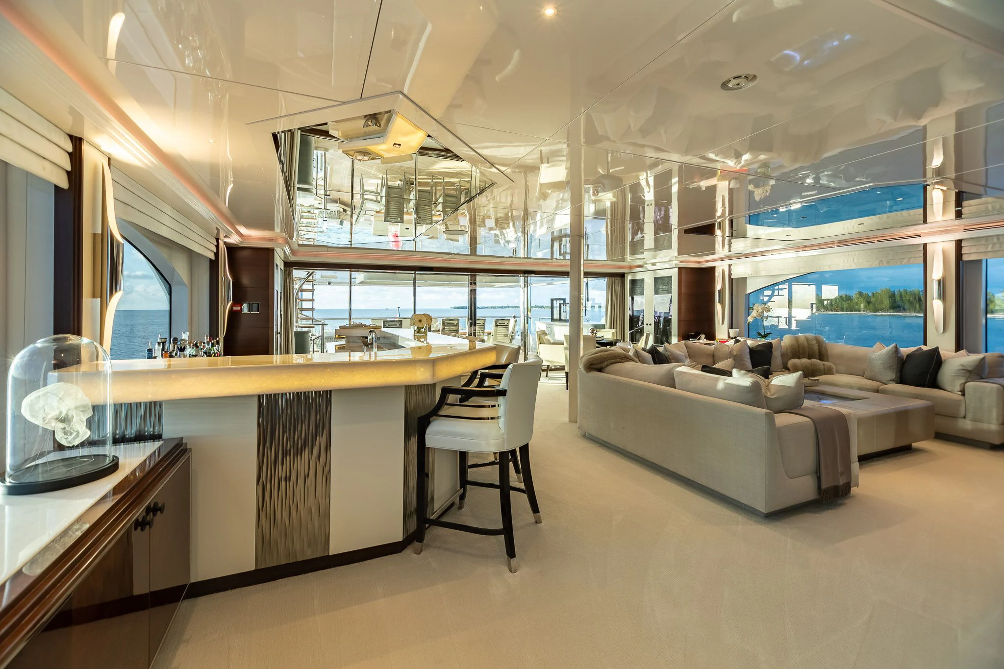 a room with a couch and a table aboard KING BABY Yacht for Sale