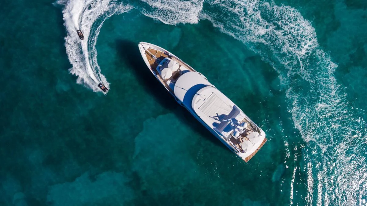 a boat in the water aboard KING BABY Yacht for Sale