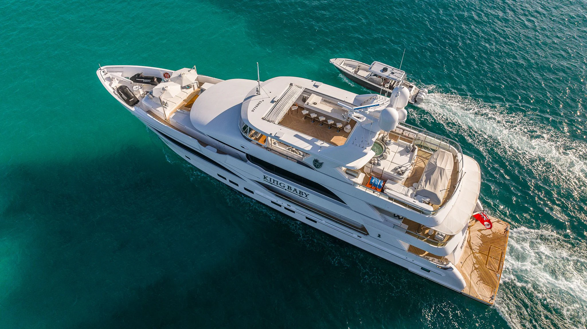 a boat on the water aboard KING BABY Yacht for Sale