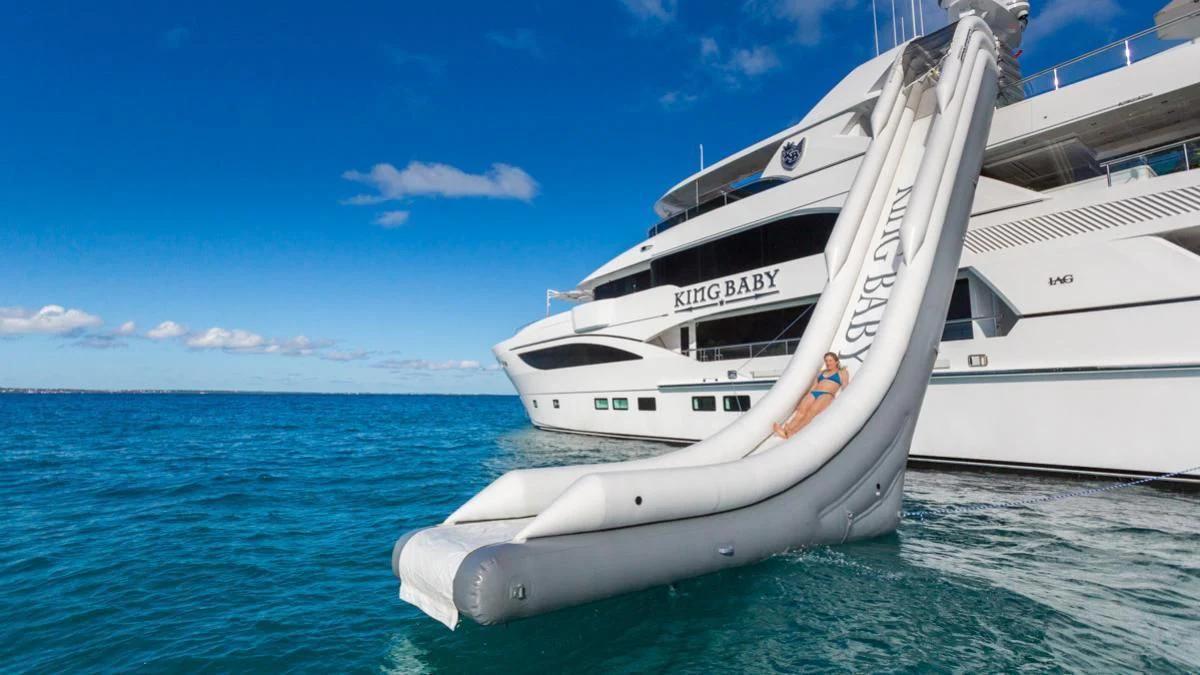 a white boat in the water aboard KING BABY Yacht for Sale