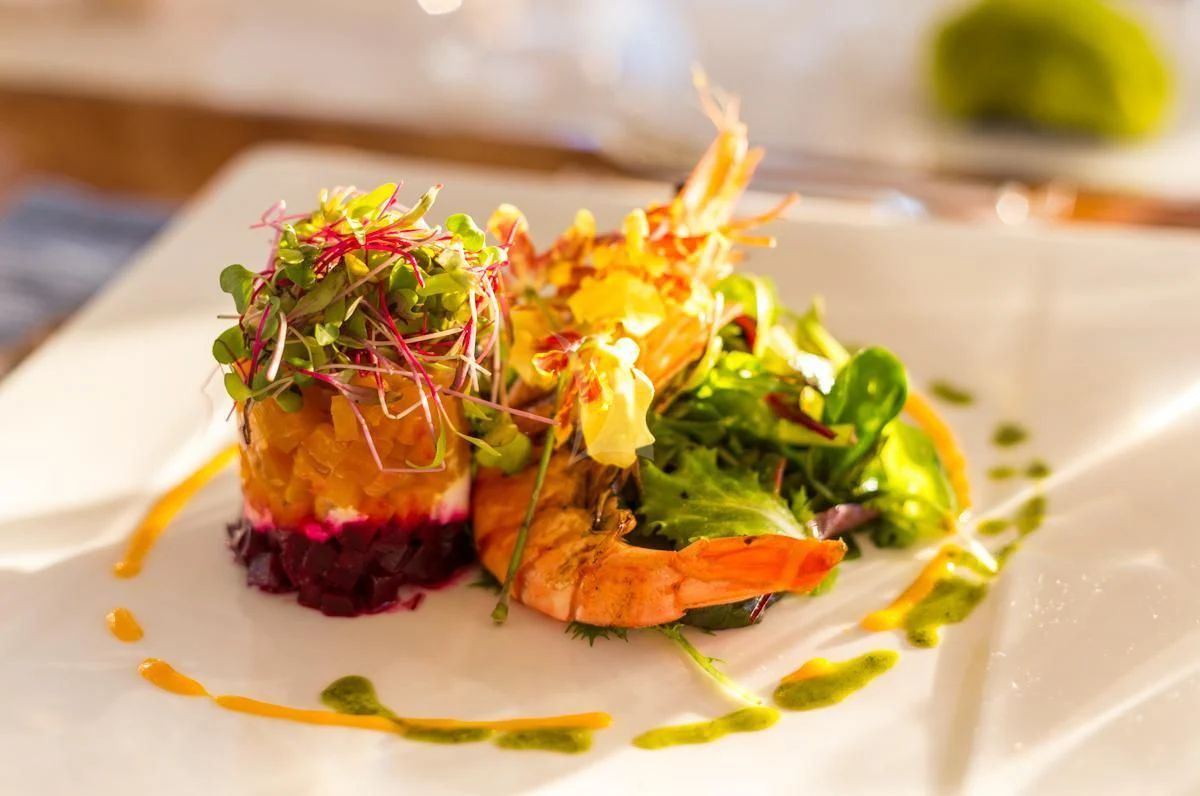 a plate of food aboard KING BABY Yacht for Sale