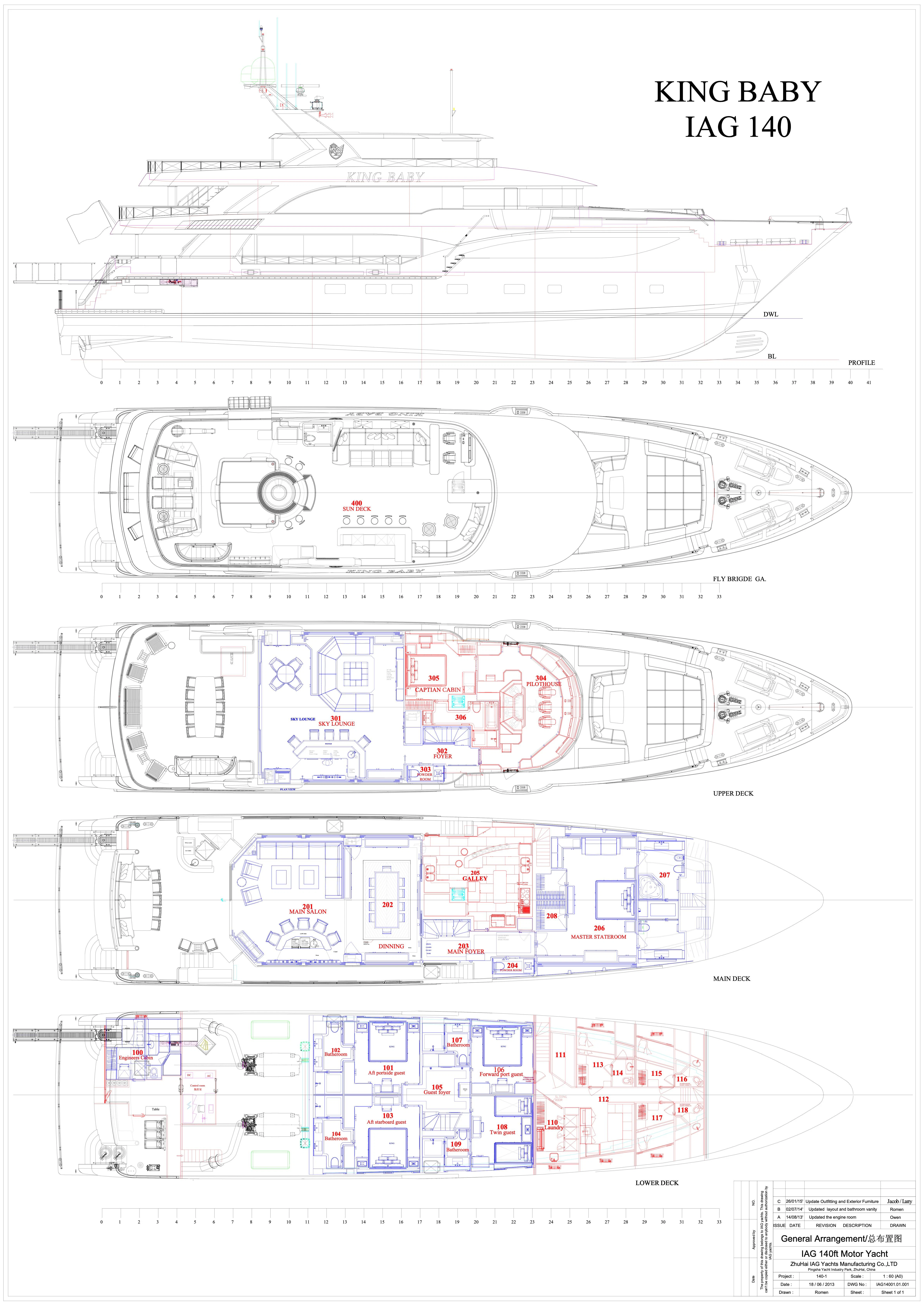 diagram aboard KING BABY Yacht for Sale