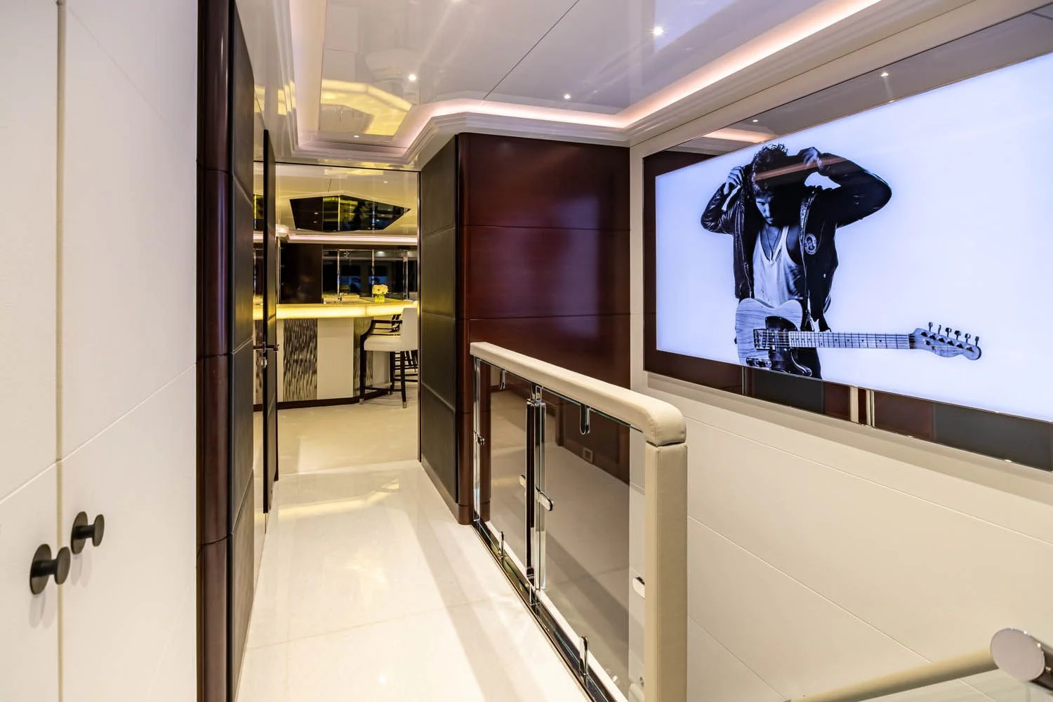 a room with a display aboard KING BABY Yacht for Sale