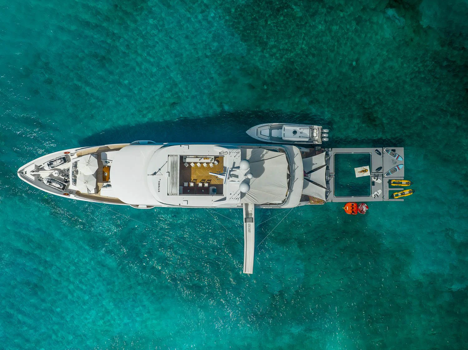 a satellite in the ocean aboard KING BABY Yacht for Sale