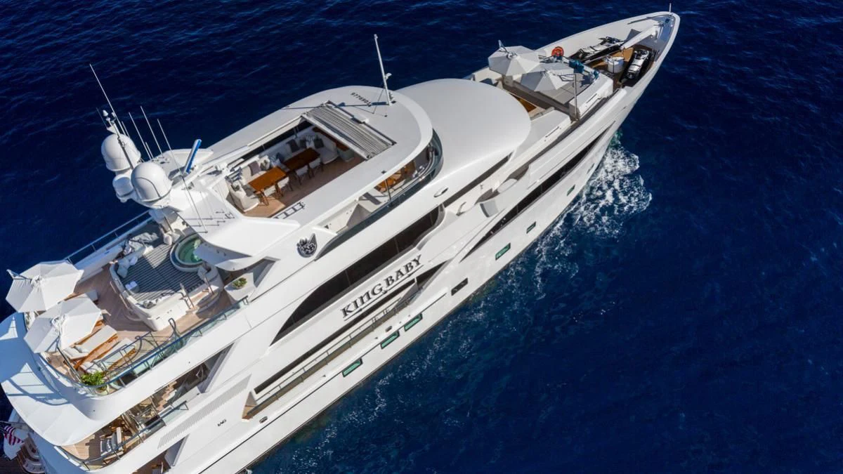 a high angle view of a ship aboard KING BABY Yacht for Sale
