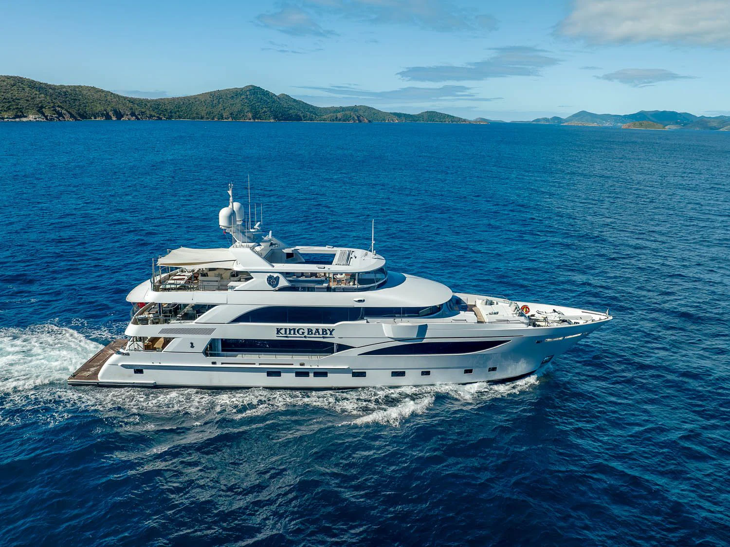 a boat on the water aboard KING BABY Yacht for Sale