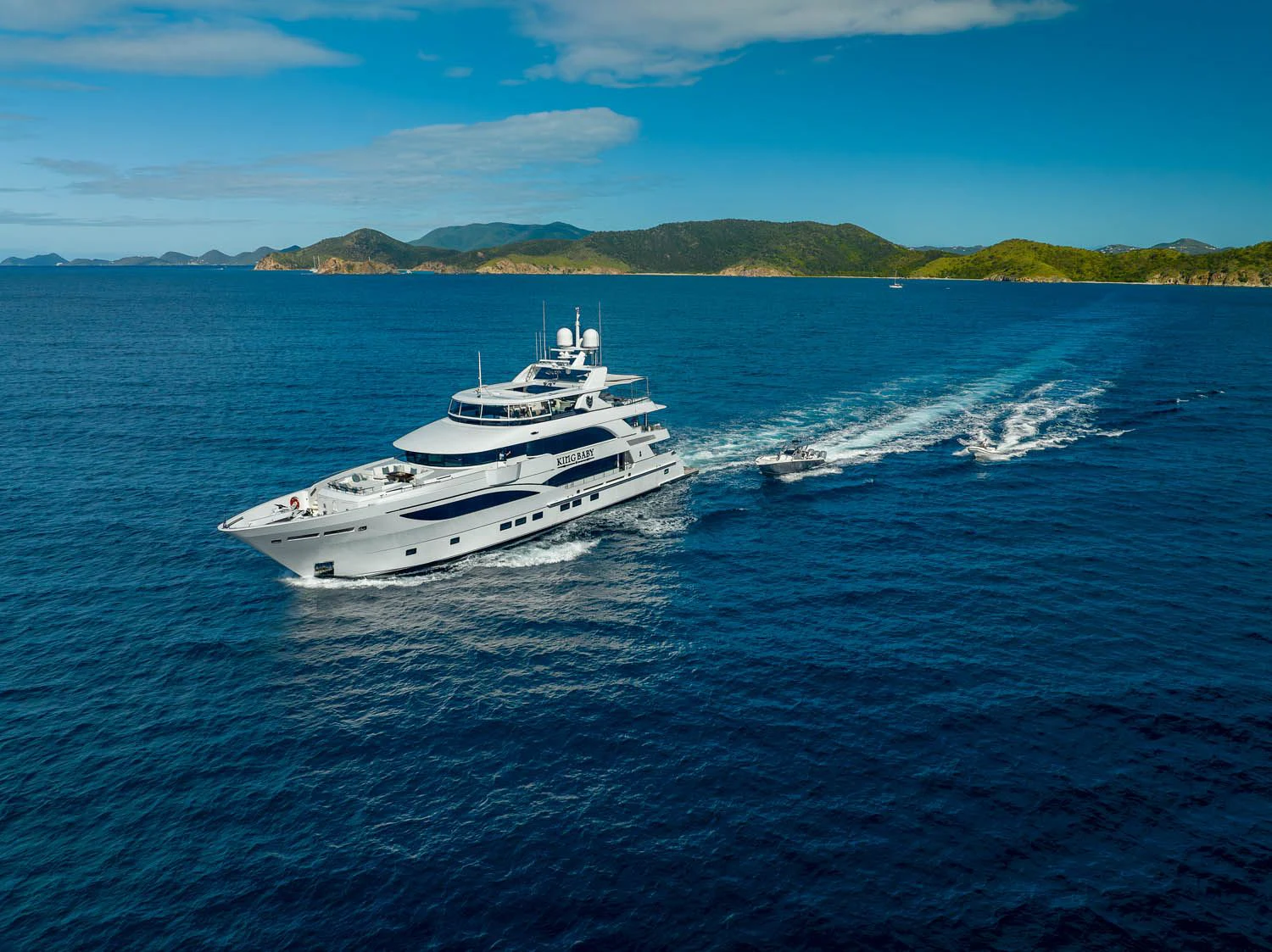 a boat on the water aboard KING BABY Yacht for Sale
