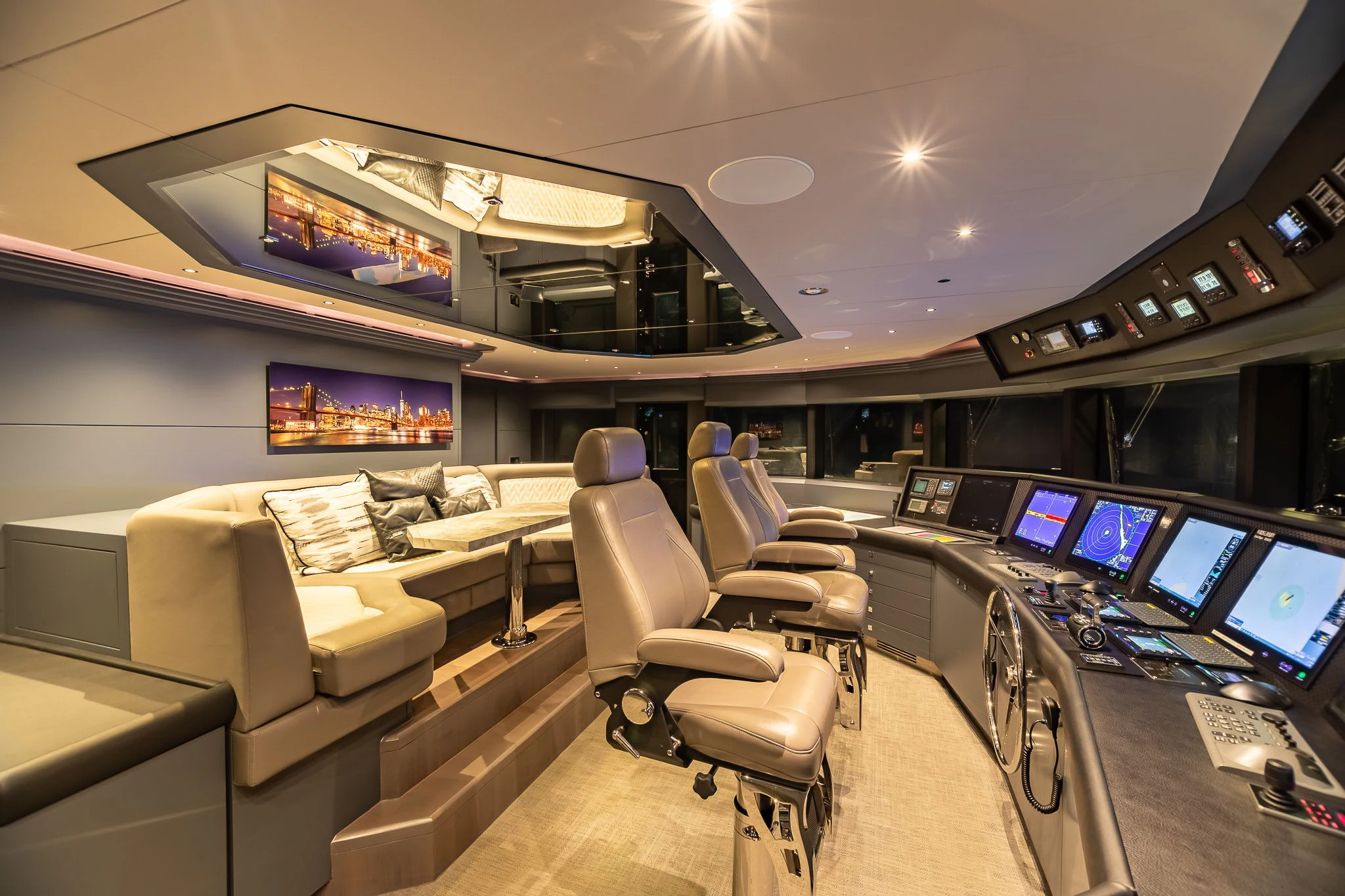 a room with several computers aboard KING BABY Yacht for Sale