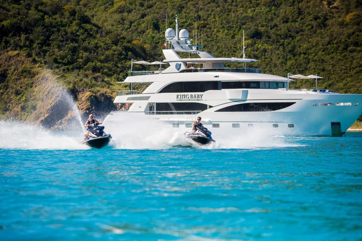a boat on the water aboard KING BABY Yacht for Sale