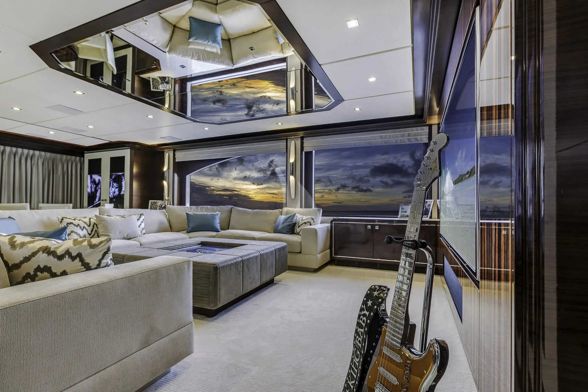 a room with a large window and a couch and a large window aboard KING BABY Yacht for Sale