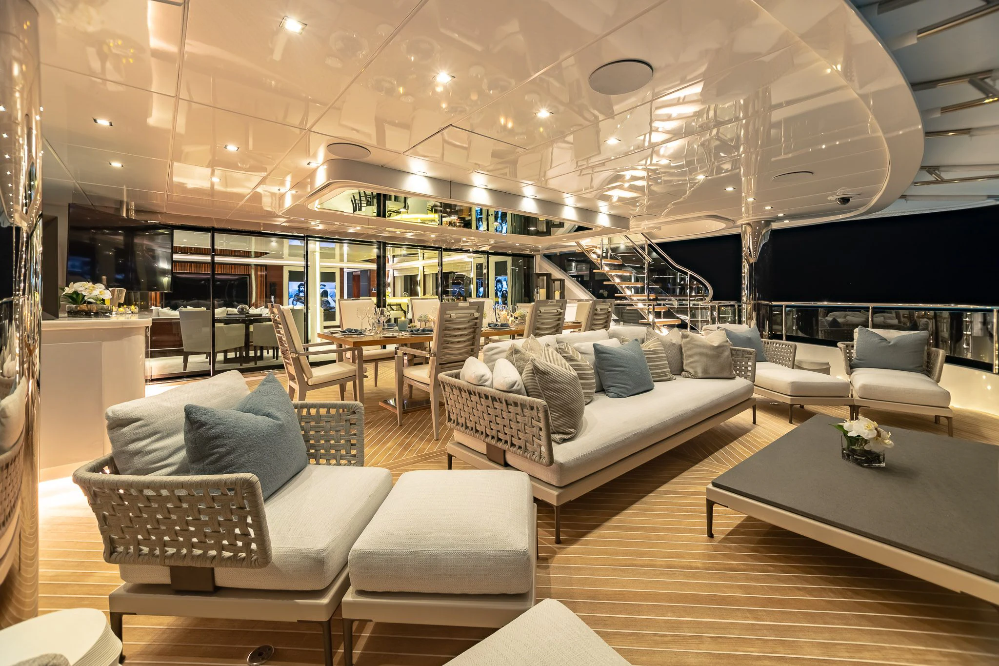 a room with a couch and a table aboard KING BABY Yacht for Sale