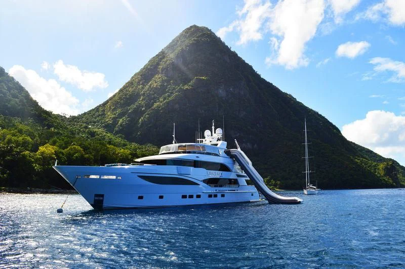 a boat on the water aboard KING BABY Yacht for Sale