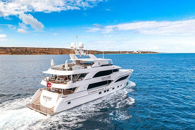 a boat on the water aboard KING BABY Yacht for Sale