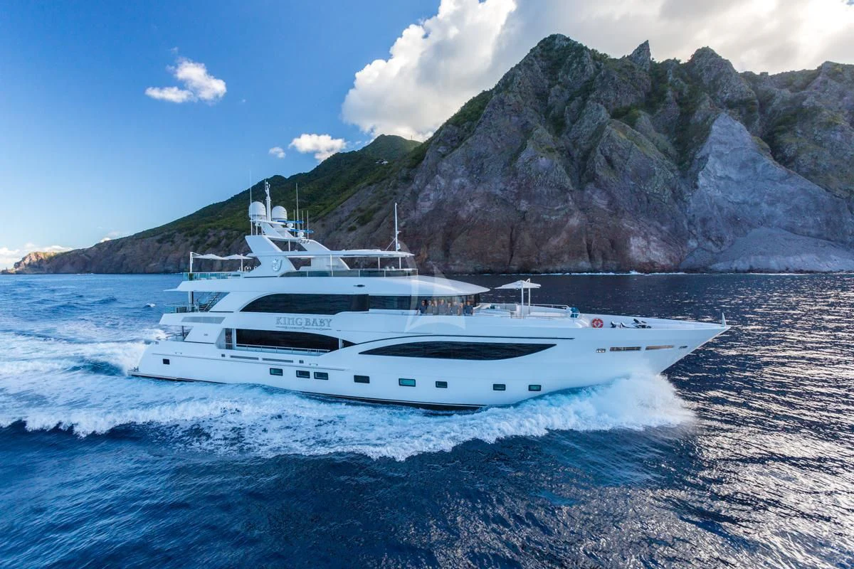 a boat on the water aboard KING BABY Yacht for Sale