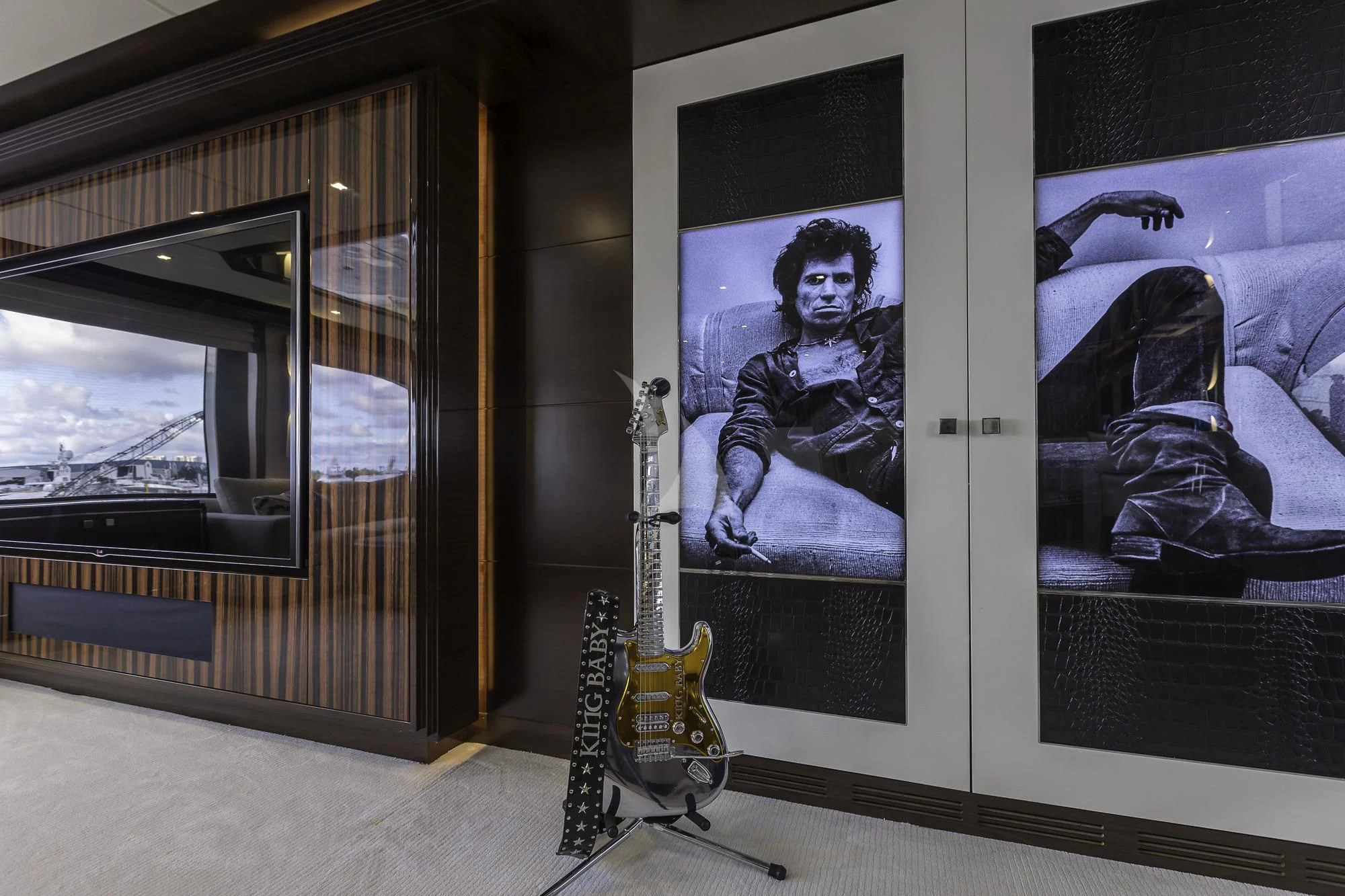 a skeleton in a museum aboard KING BABY Yacht for Sale