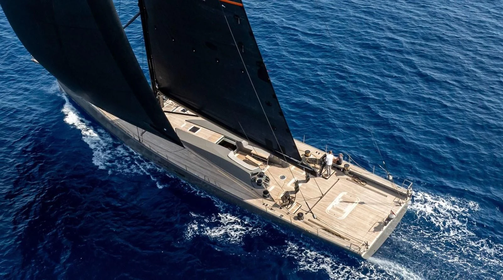a space ship in the water aboard SPIRIT OF MALOUEN X Yacht for Sale
