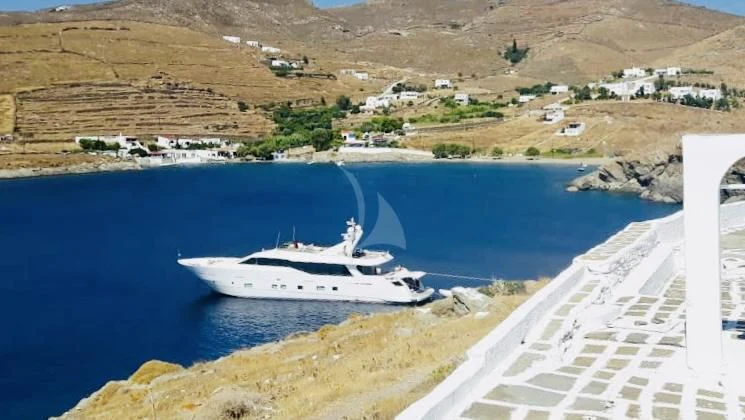 a boat on the water aboard AURORA Yacht for Sale