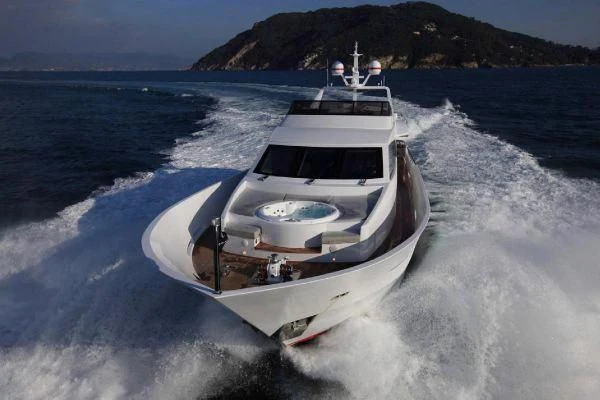 a boat on the water aboard AURORA Yacht for Sale