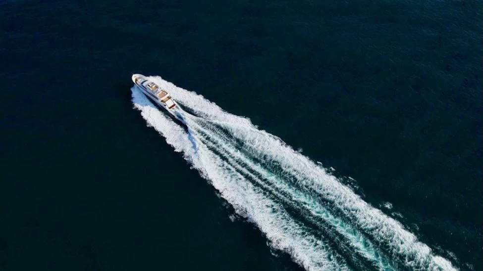 a submarine in the water aboard AURORA Yacht for Sale