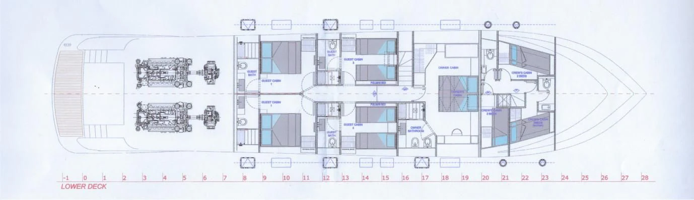 diagram aboard AURORA Yacht for Sale