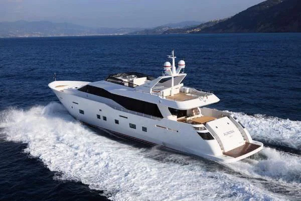 a ship on the water aboard AURORA Yacht for Sale