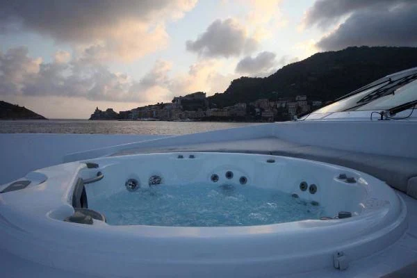 a boat on the water aboard AURORA Yacht for Sale
