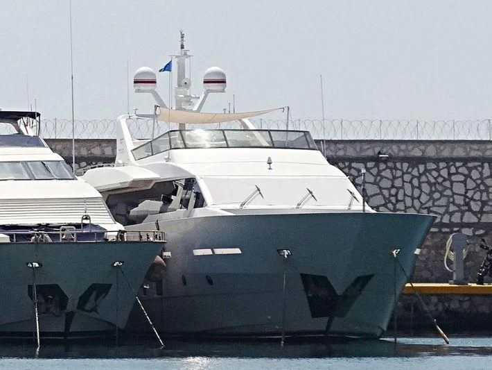 a large boat docked aboard AURORA Yacht for Sale