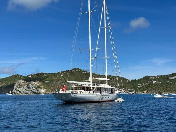 a boat sailing on the water aboard QUEEN NEFERTITI Yacht for Sale