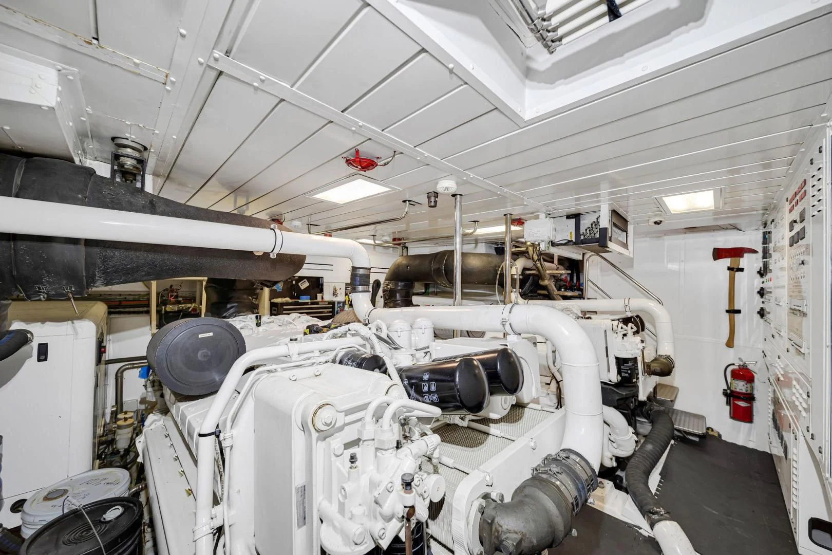a room with a large machine aboard PEACEKEEPER Yacht for Sale
