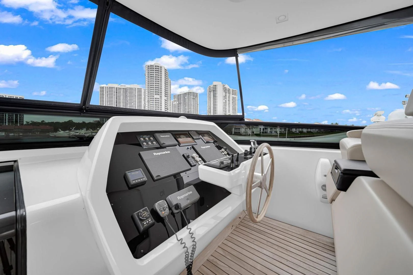 inside of a car aboard PEACEKEEPER Yacht for Sale