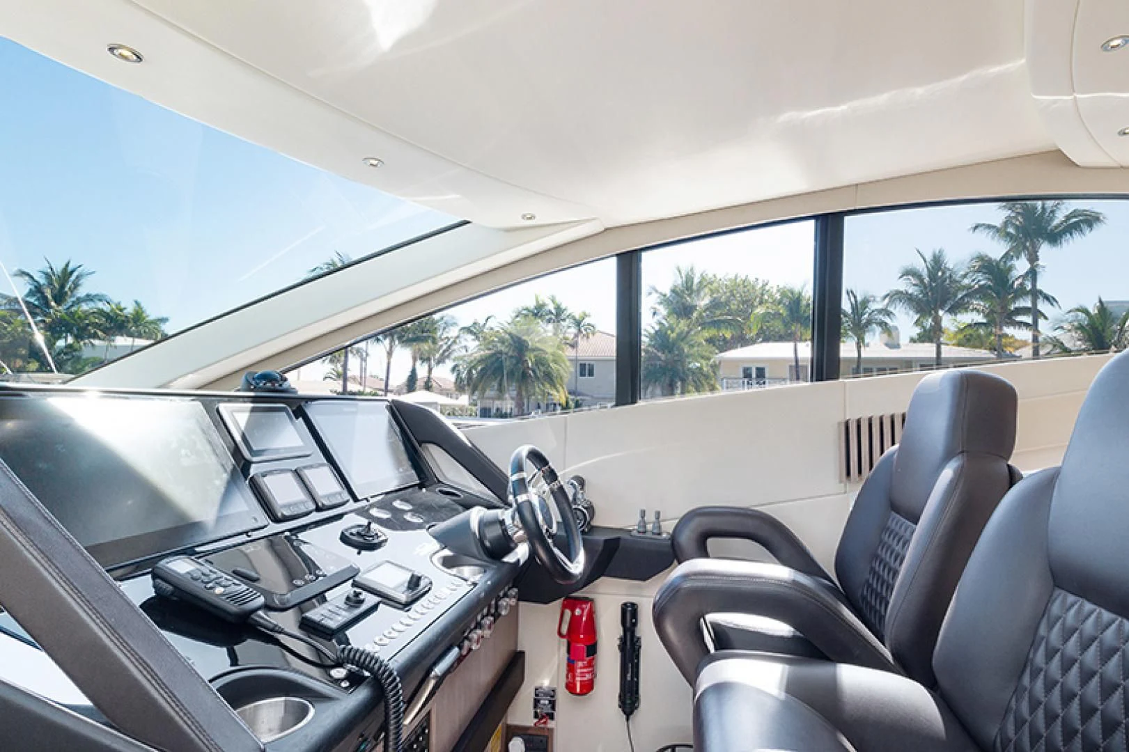 inside of a car aboard LONG WAY ROUND Yacht for Sale