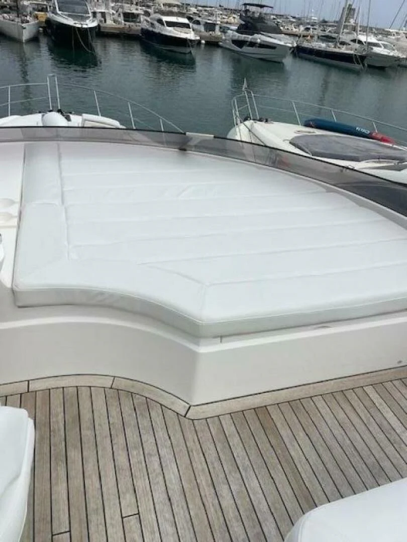 a deck with boats in it aboard LONG WAY ROUND Yacht for Sale