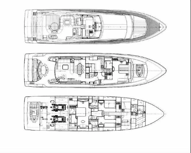 diagram, engineering drawing aboard LADY ARLINGTON Yacht for Sale