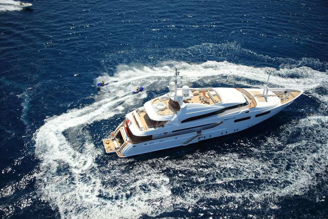 a boat on the water aboard TITIAN PEARL Yacht for Sale