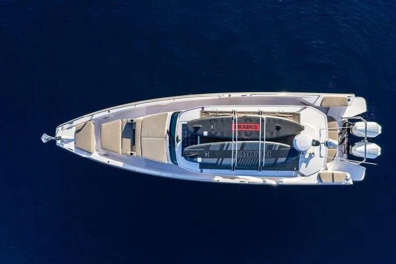 a boat in the water aboard TITIAN PEARL Yacht for Sale