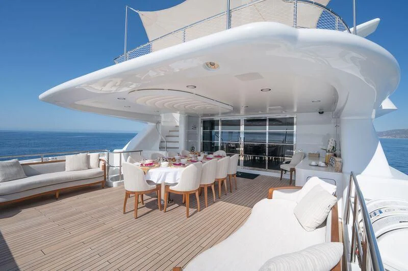 a boat on a boat aboard TITIAN PEARL Yacht for Sale