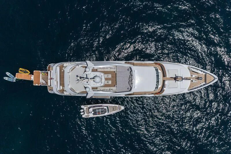 a space ship in outer space aboard TITIAN PEARL Yacht for Sale