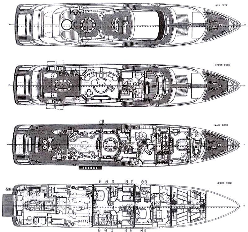diagram, engineering drawing aboard TITIAN PEARL Yacht for Sale