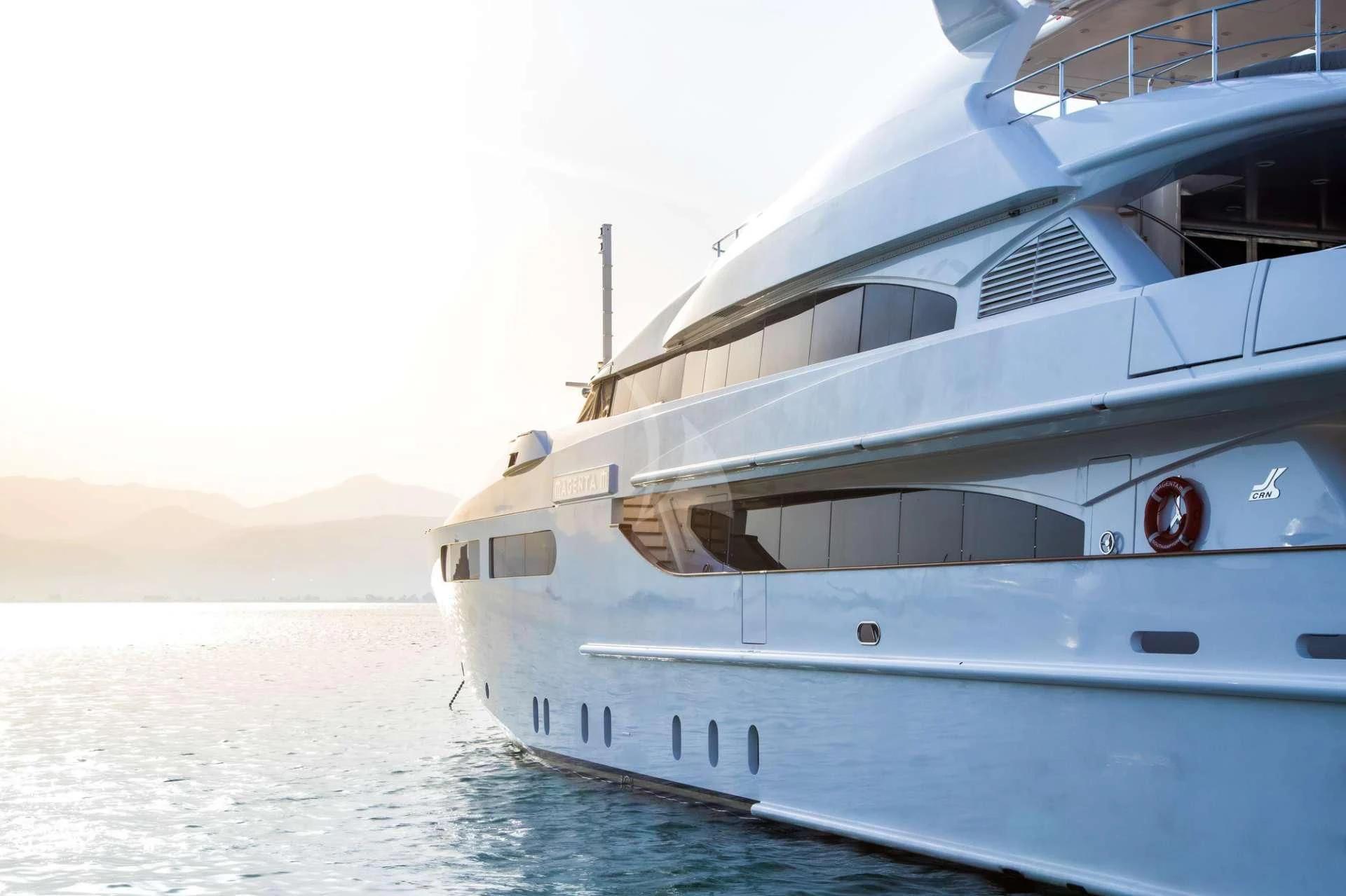 a boat in the water aboard TITIAN PEARL Yacht for Sale