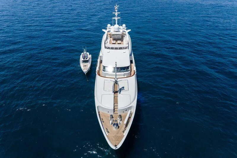 a boat in the water aboard TITIAN PEARL Yacht for Sale