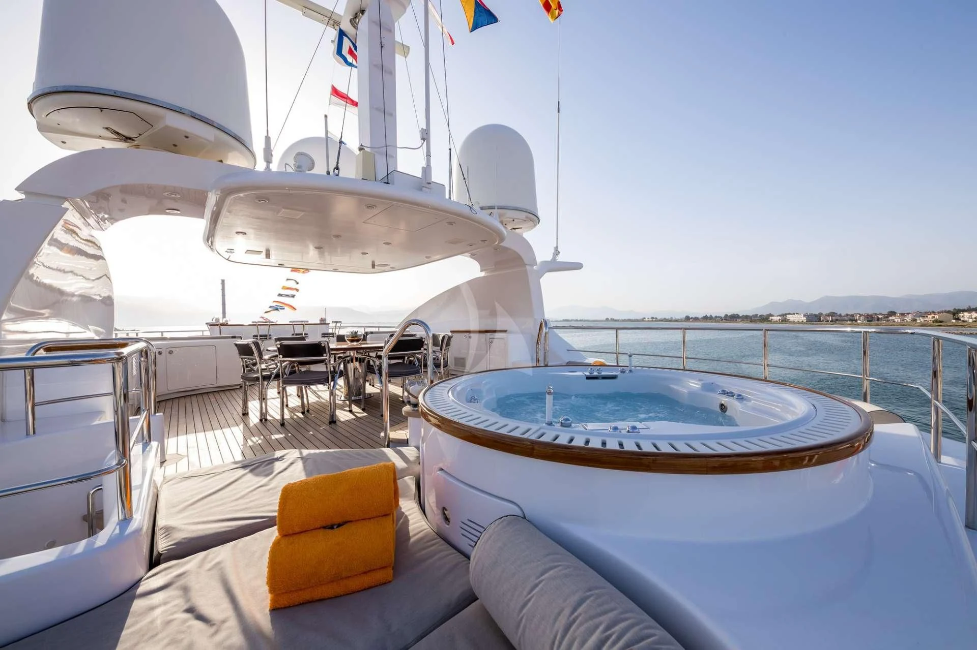a boat on the water aboard TITIAN PEARL Yacht for Sale