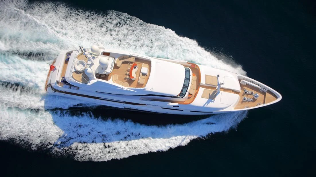 a boat on the water aboard TITIAN PEARL Yacht for Sale