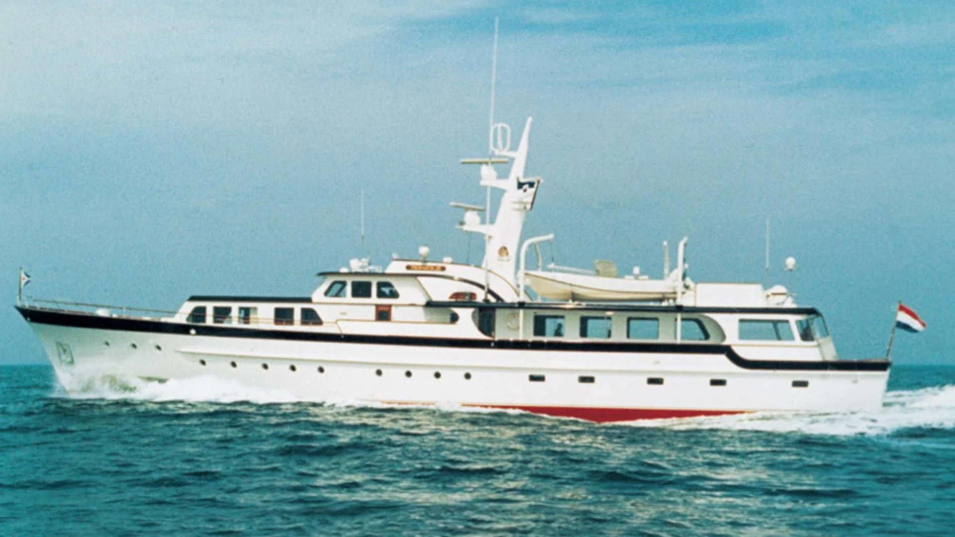 a boat on the water aboard BLACKHAWK Yacht for Sale
