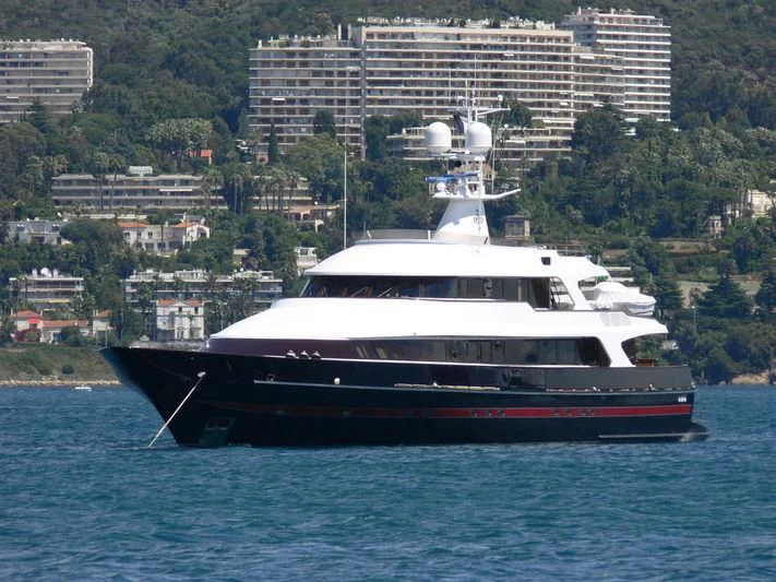 a large boat in the water aboard T.M. BLUE ONE Yacht for Sale