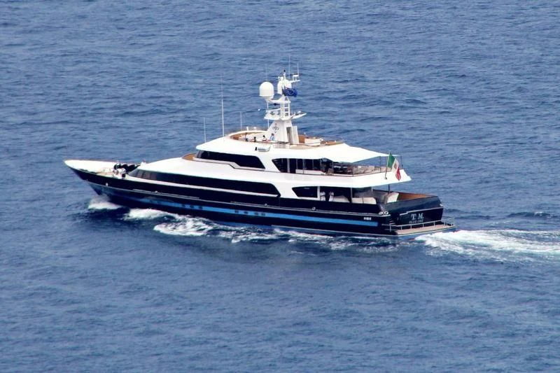 a boat on the water aboard T.M. BLUE ONE Yacht for Sale