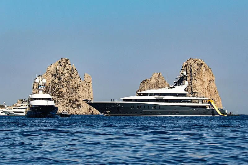 a boat in the water aboard T.M. BLUE ONE Yacht for Sale