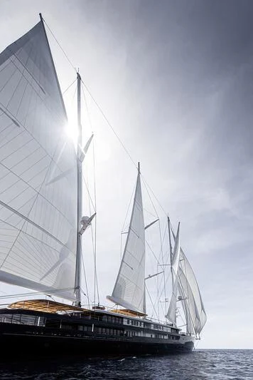 a large sailboat in the water aboard KORU Yacht for Sale
