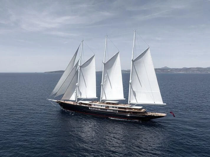 a sailboat on the water aboard KORU Yacht for Sale